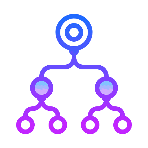Flowchart icon representing data-driven marketing strategies by a digital marketing company